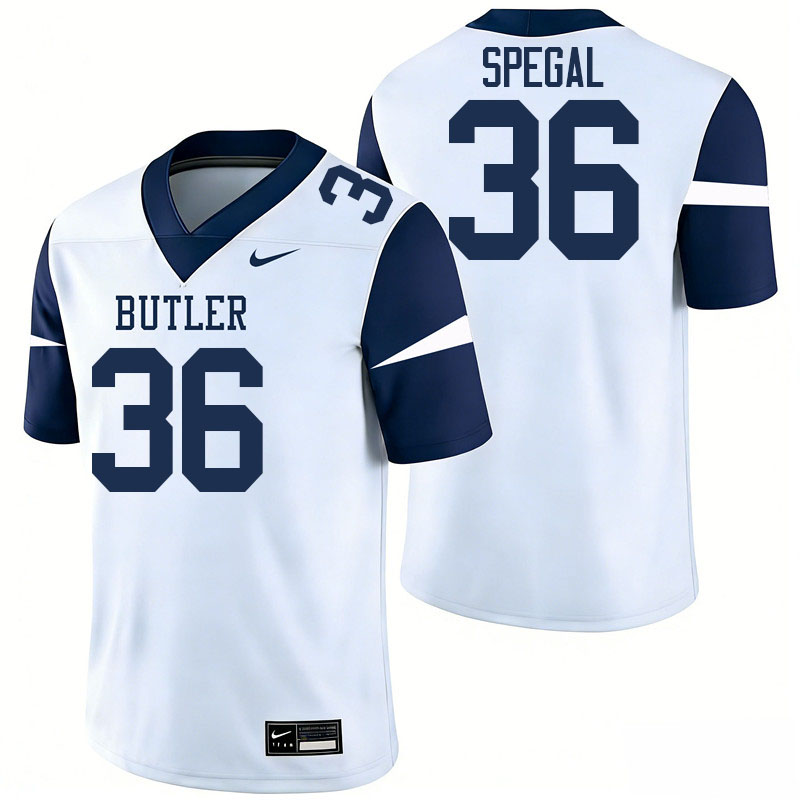 Butler Bulldogs #36 Charlie Spegal College Football Jerseys,Uniforms-White
